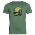 Odlo Hiking/Leisure Tshirt Crew Neck Nikko with Forest Print (50% Cotton, 50% Polyester) Green Men